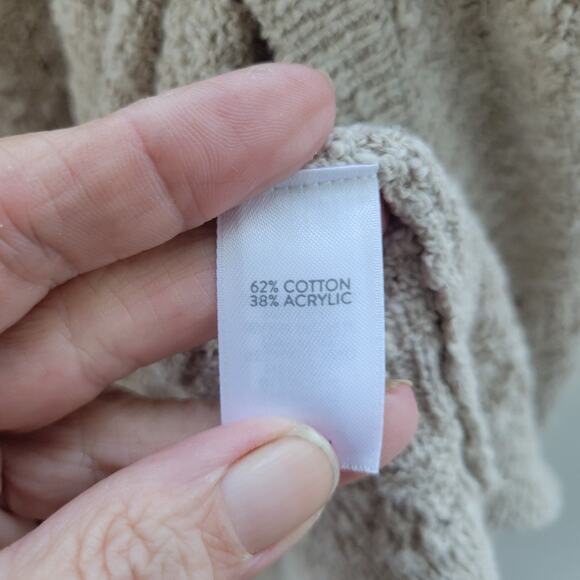 J. Jill Sweater Cardigan Cream Open front chunky Matching Sweater Tank SZ L - Picture 10 of 14